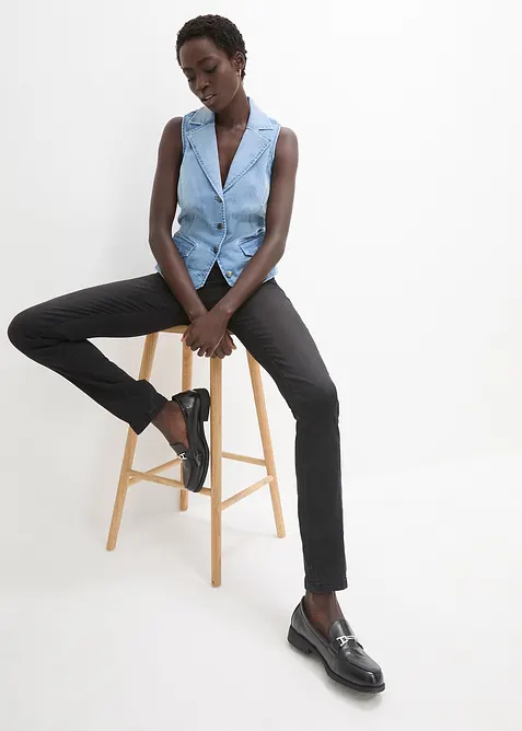 Straight jeans mid waist, super stretch met comfortband, bonprix