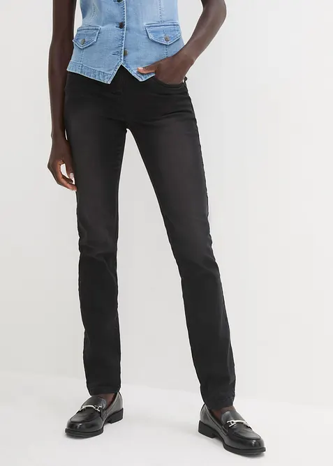 Straight jeans mid waist, super stretch met comfortband, bonprix