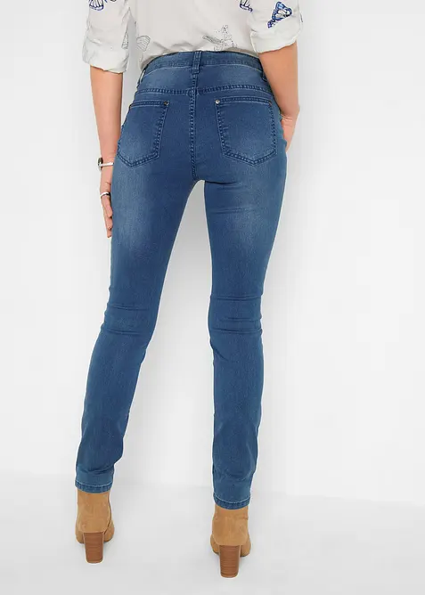Skinny stretch jeans met mid waist, bonprix