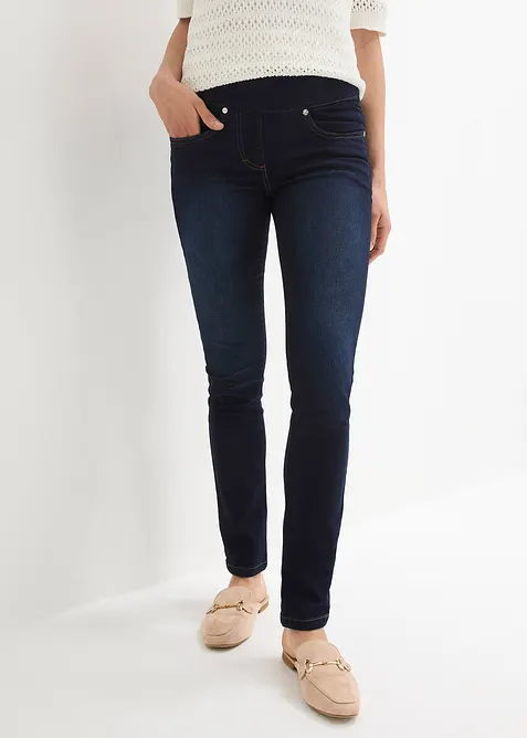 Straight jeans mid waist, super stretch met comfortband, bonprix