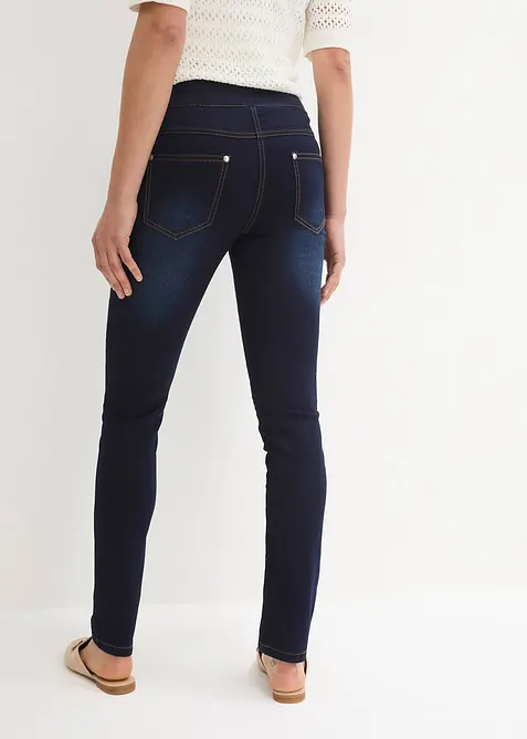Straight jeans mid waist, super stretch met comfortband, bonprix