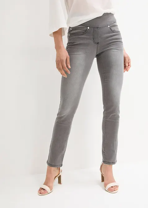 Straight jeans mid waist, super stretch met comfortband, bonprix