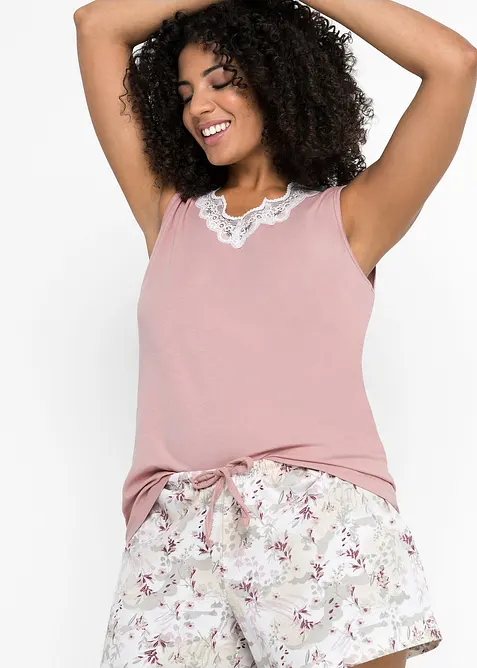 Shortama met fijn kant, bonprix