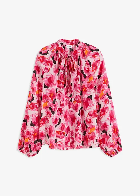 Chiffon blouse met strik, bonprix