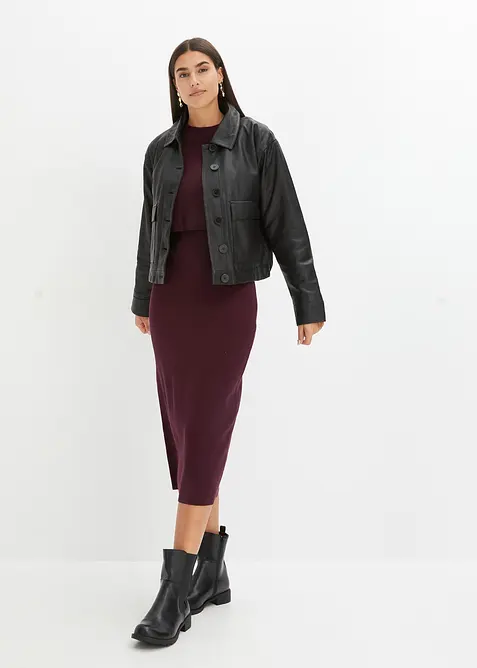 Gebreide jurk en shirt (2-dlg. set), bonprix