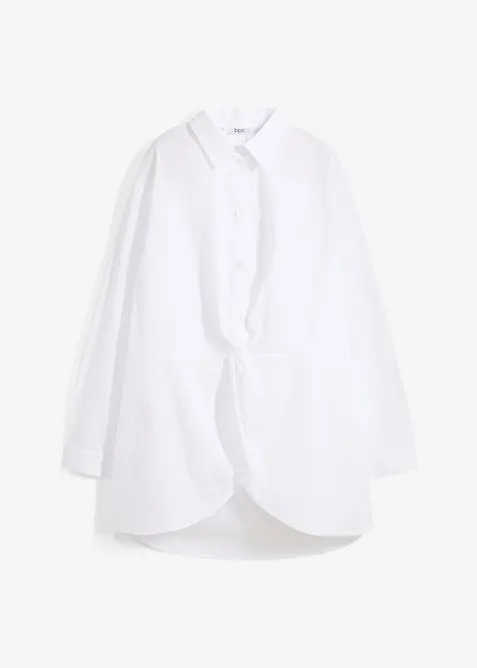 High-low blouse van popeline, lange mouw, bonprix