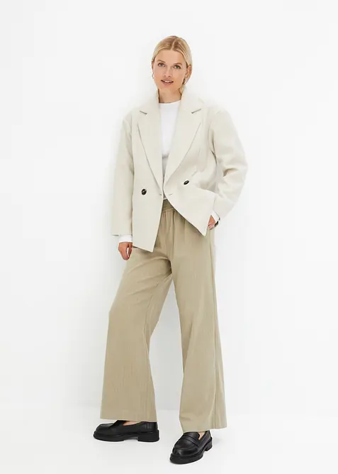 Palazzo broek in wollen look, bonprix