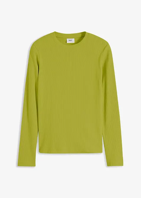 Geribde longsleeve van puur katoen, bonprix