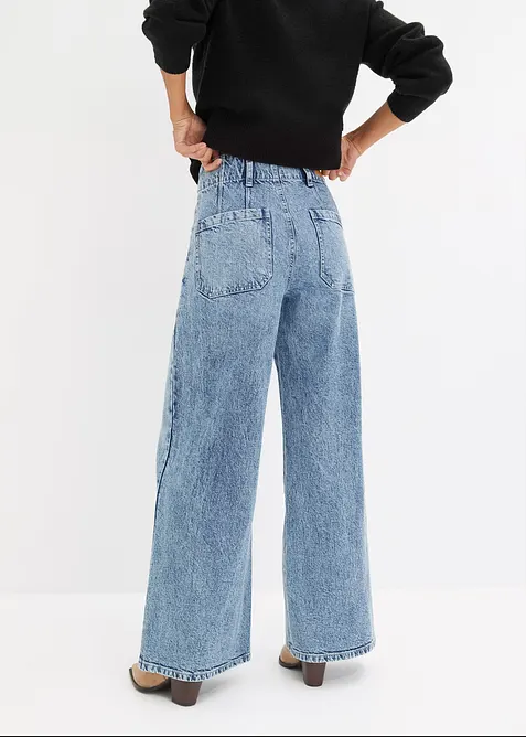Wide leg jeans met high waist, bonprix