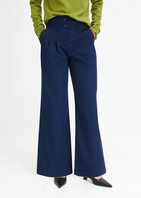 Wijd uitlopende broek met high waist, bonprix