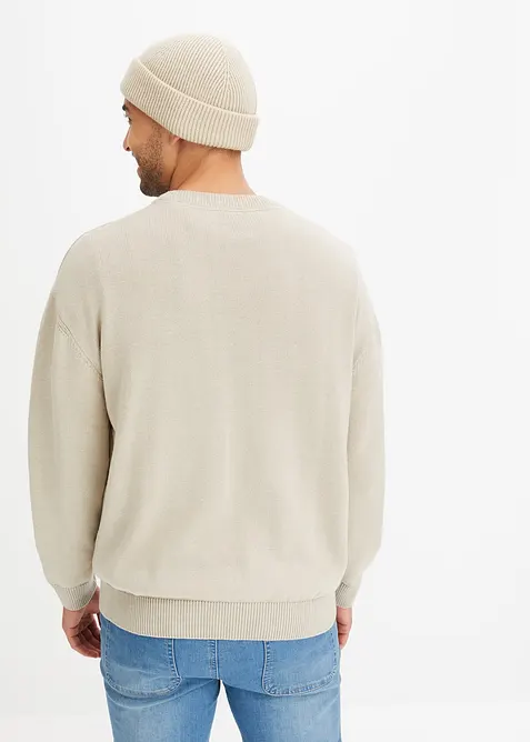 Trui met ronde hals, loose fit, bonprix