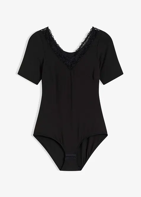 Body van modal met kant en halflange mouwen, bonprix