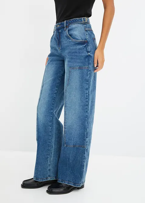 Wide leg jeans, mid waist, bonprix
