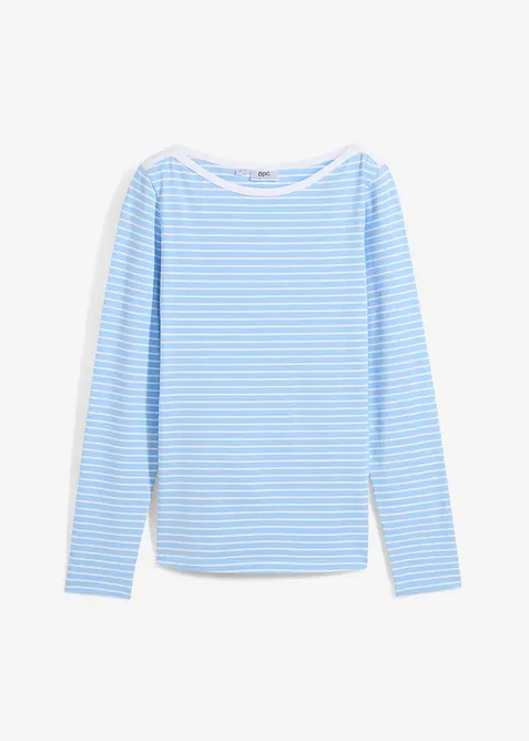 Gestreepte longsleeve met boothals, bonprix