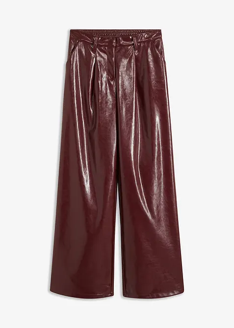 Imitatieleren broek met high waist, bonprix