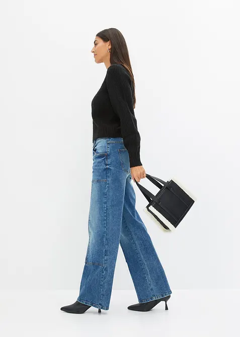 Wide leg jeans, mid waist, bonprix