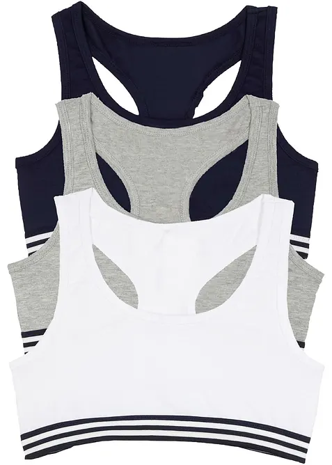 Bralette met zacht katoen (set van 3), bonprix