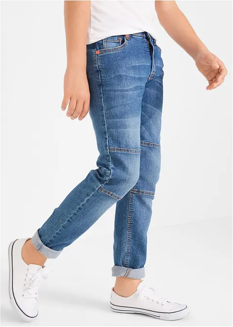 Stretch jeans met mid waist en verstevigde knieën, straight, bonprix