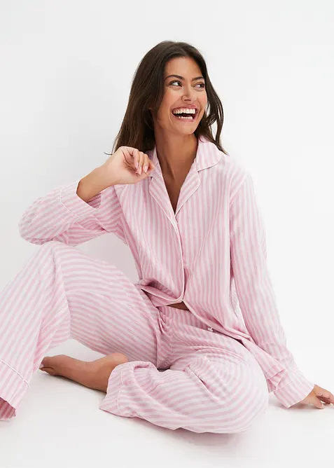 Geweven pyjama van flanel met cadeautasje (3-dlg. set), bonprix