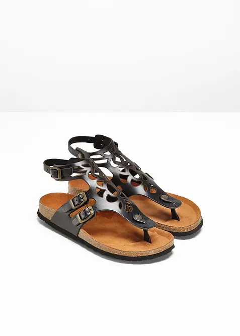 Teensandalen van leer, bonprix