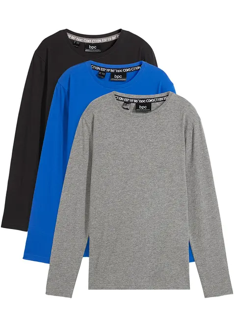 Longsleeve met biologisch katoen (set van 3), bonprix