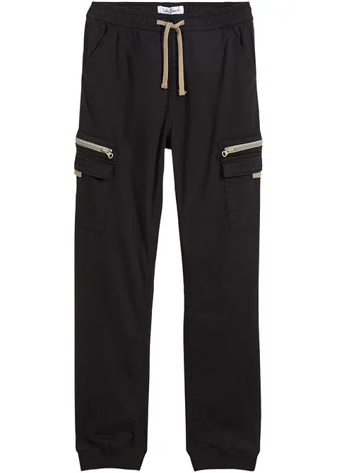 Regular fit cargo instapbroek in een elastische katoenmix, straight, bonprix
