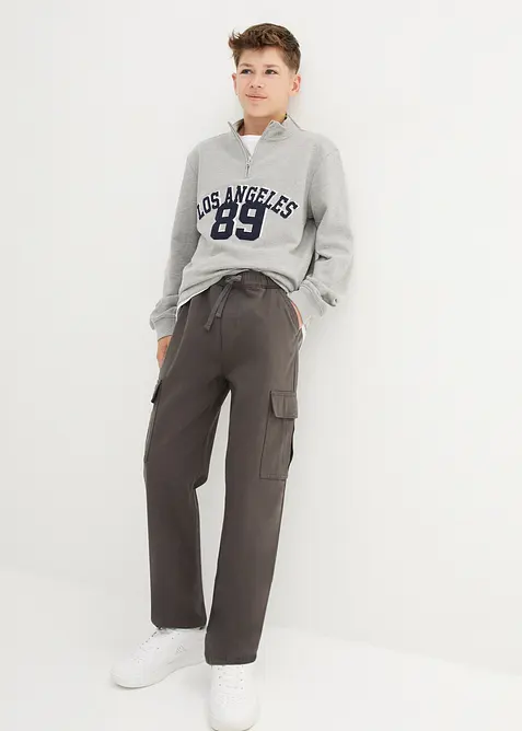 Loose fit cargo broek van katoen, straight, bonprix