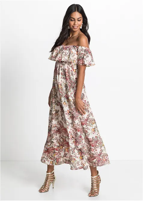 Carmen jurk van soepele viscose, bonprix