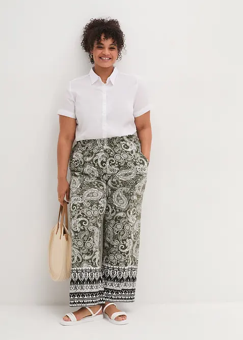 Wijde palazzo broek in een zachte viscosemix, bonprix