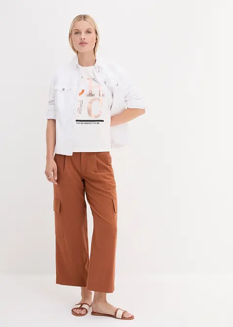 T-shirt met glitterprint, bonprix