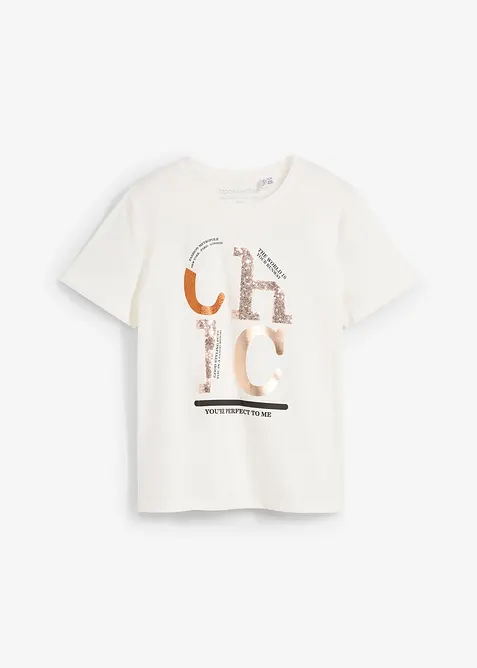 T-shirt met glitterprint, bonprix