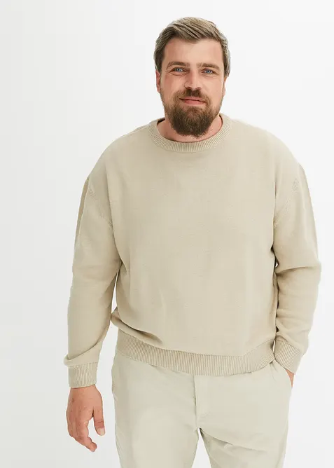 Trui met ronde hals, loose fit, bonprix