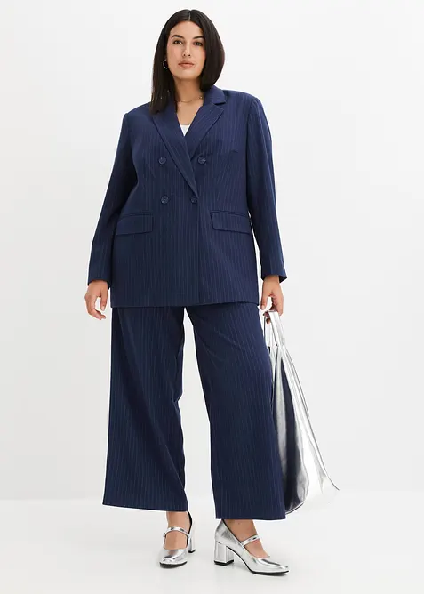 Dubbelrijige blazer met krijtstreep van viscose-mix, bonprix