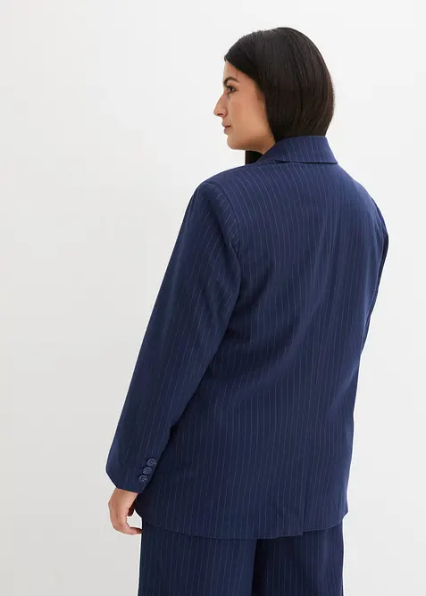 Dubbelrijige blazer met krijtstreep van viscose-mix, bonprix
