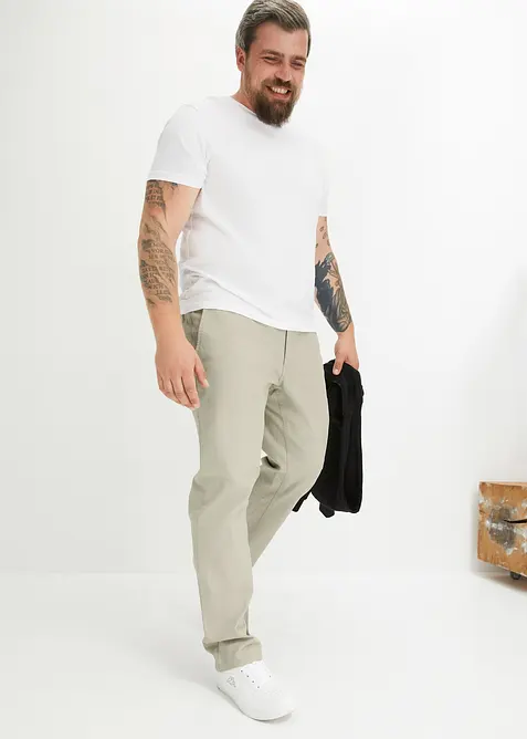 Relaxed fit stretch chino met biologisch katoen, straight, bonprix