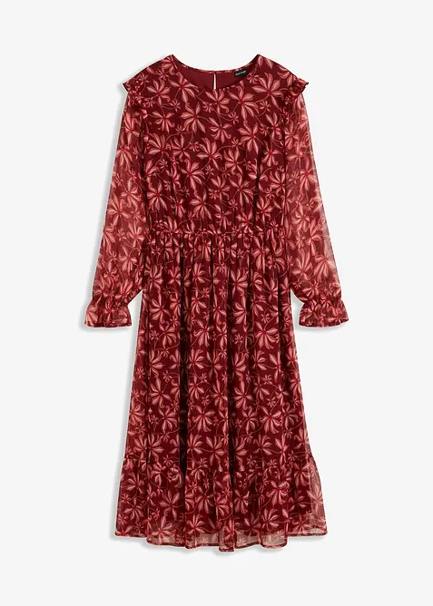 Wijd uitlopende chiffon jurk, bonprix