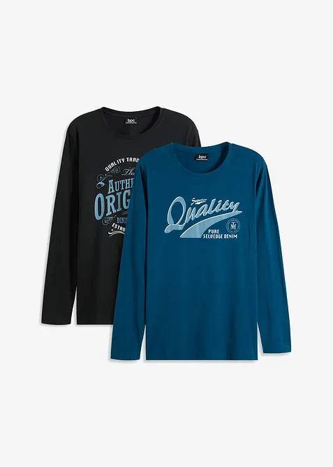 Longsleeve van biologisch katoen (set van 2), bonprix
