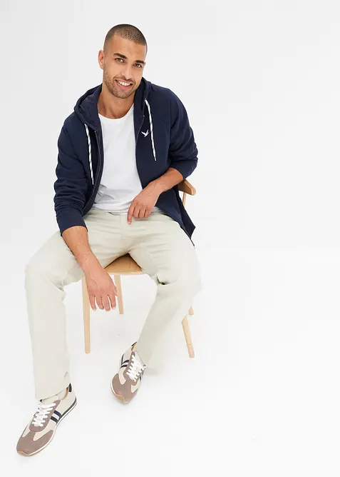 Sweatvest met capuchon en contrasterende details, bonprix