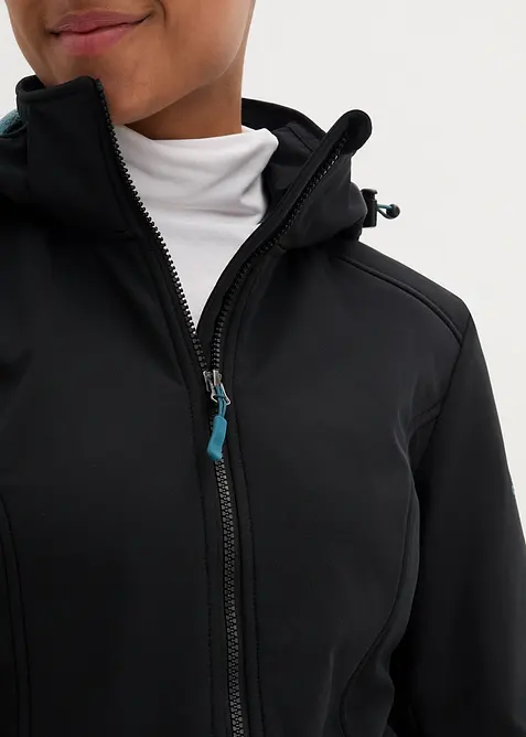 Lange, waterafstotende outdoor softshell jas met teddyfleece, bonprix