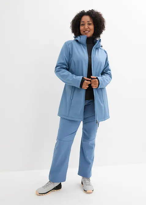 Lange, waterafstotende outdoor softshell jas met teddyfleece, bonprix