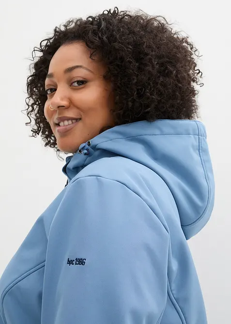 Lange, waterafstotende outdoor softshell jas met teddyfleece, bonprix