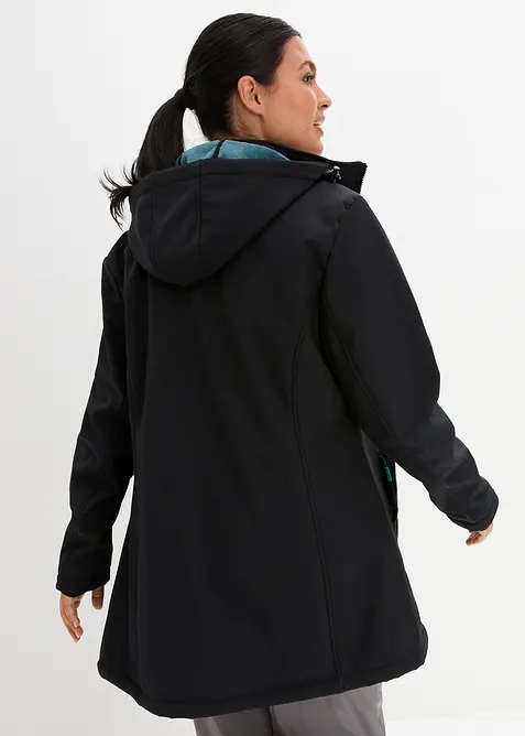 Lange, waterafstotende outdoor softshell jas met teddyfleece, bonprix