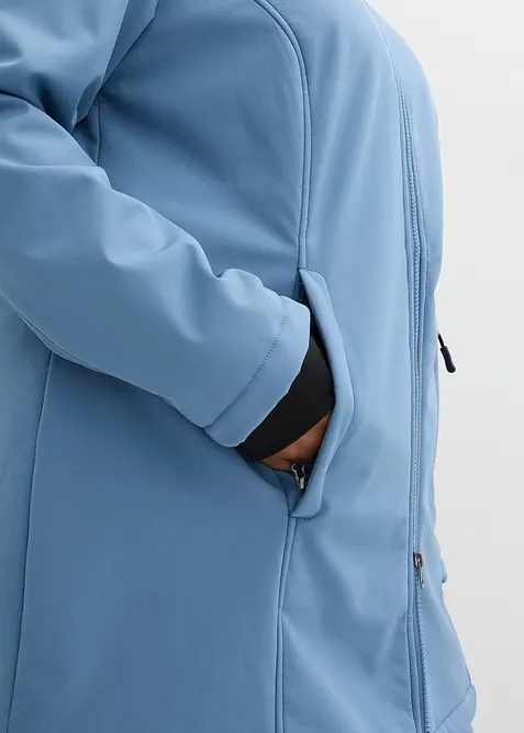 Lange, waterafstotende outdoor softshell jas met teddyfleece, bonprix