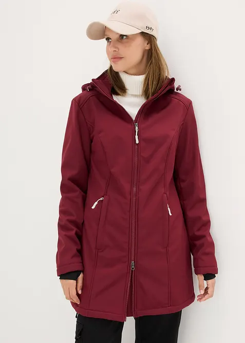 Lange, waterafstotende outdoor softshell jas met teddyfleece, bonprix