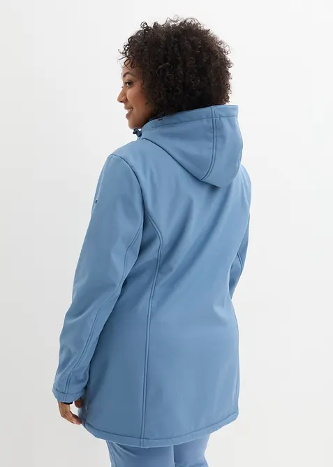 Lange, waterafstotende outdoor softshell jas met teddyfleece, bonprix
