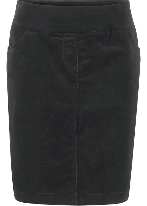 Stretch corduroy rok met een comfortabele band, bonprix