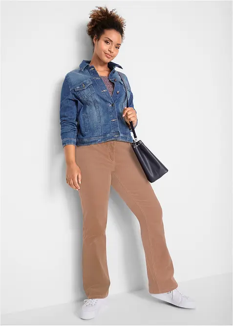 Stretch corduroy broek, bootcut, bonprix