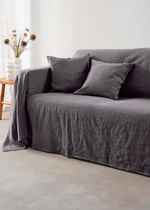 Veelzijdige linnen plaid van hooge kwaliteit, bonprix