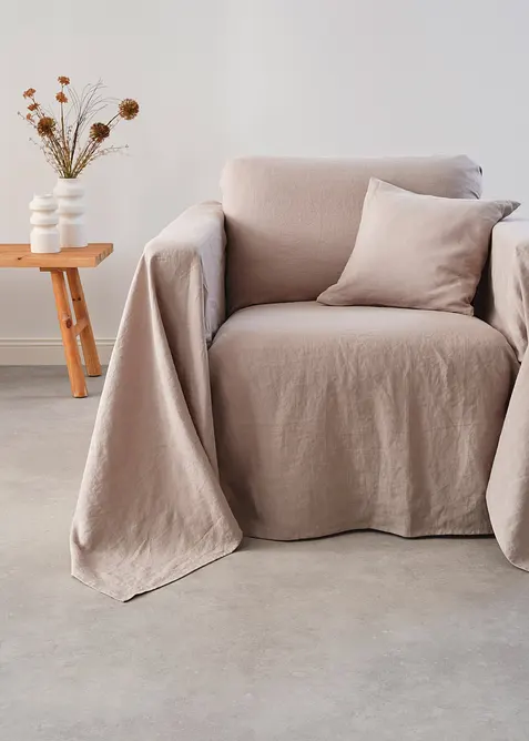 Veelzijdige linnen plaid van hooge kwaliteit, bonprix