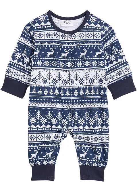 Comfortabele Baby jumpsuit met Noors patroon van biologisch katoen, bonprix